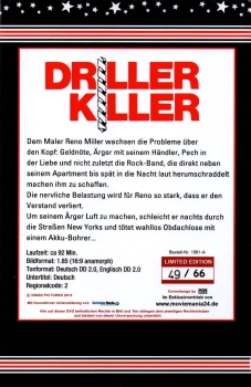 Driller Killer - There are those who kill violently! - Große Hartbox von Inked Pictures - Limited Edition - Cover A